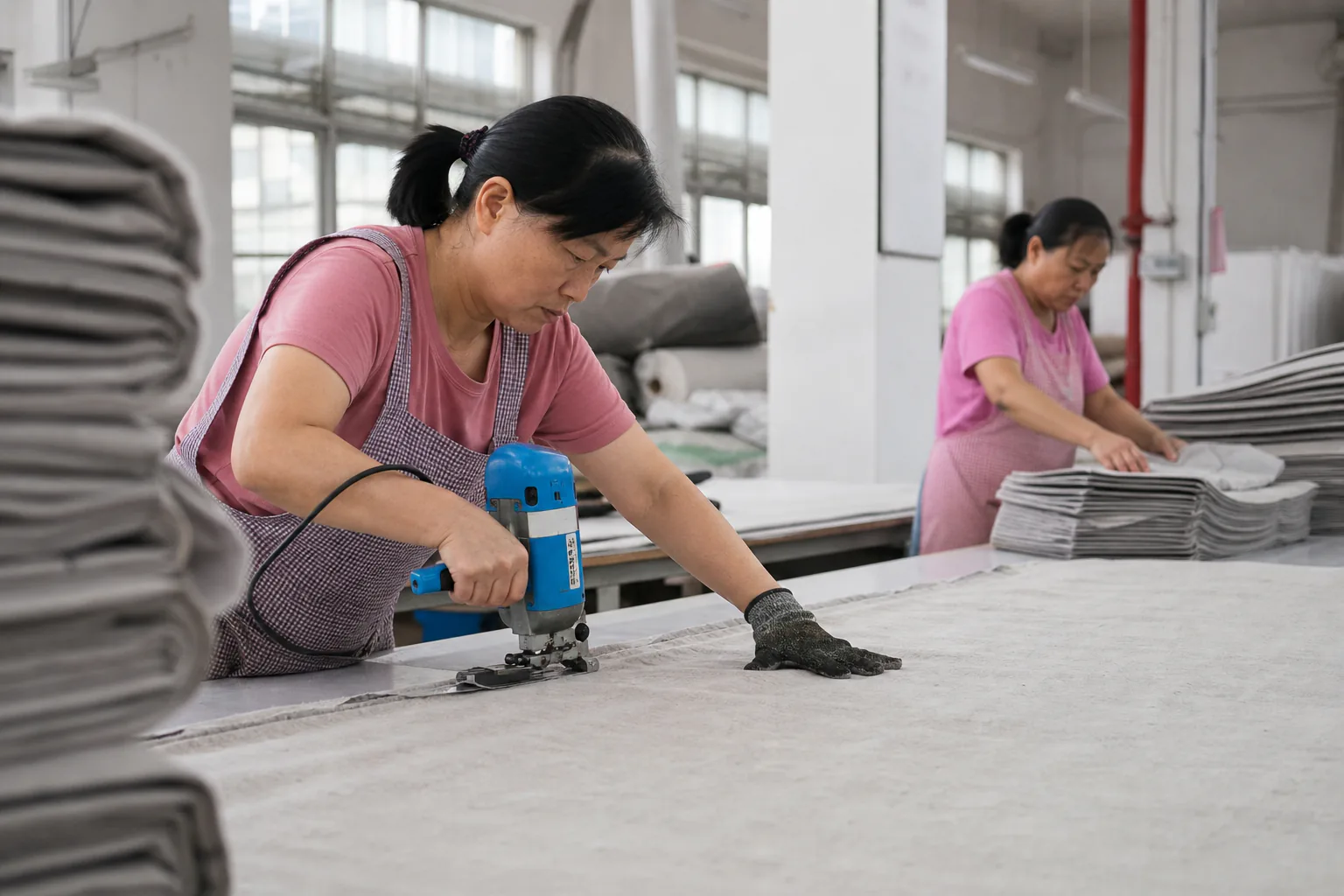 Fabric and cutting process